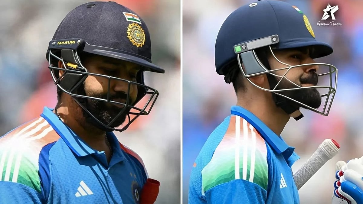 Rohit Sharma and Virat Kohli after their dismissals in Perth.