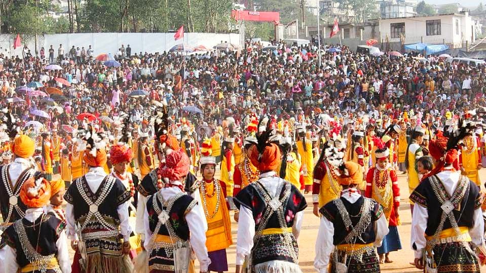 The traditional Niamtre Khasi dance 