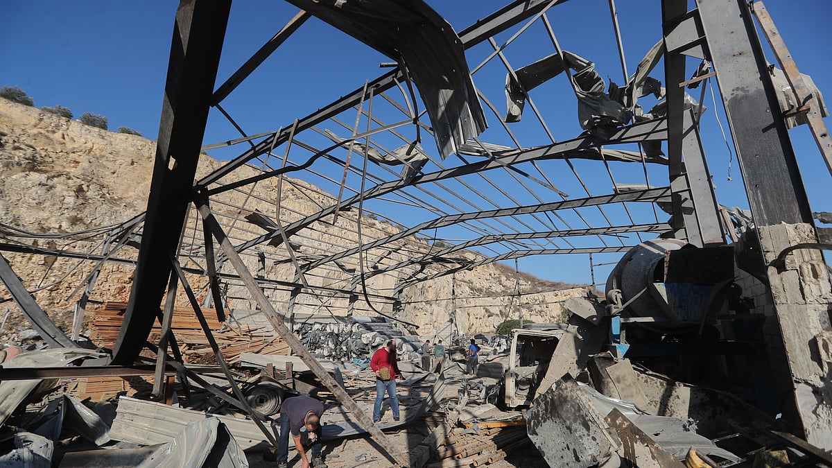 A cement plant in Ansar, a south Lebanon village, after an Israeli airstrike on 17 October 2025