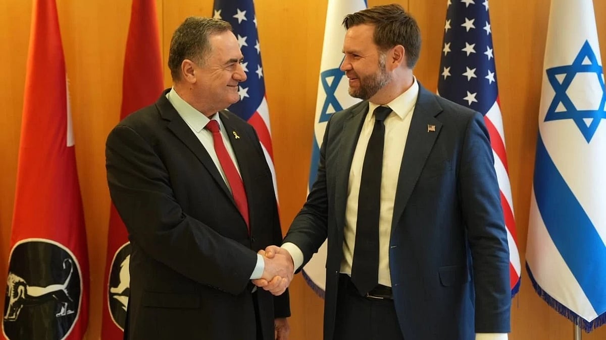 J.D. Vance with Israeli defence minister Israel Katz