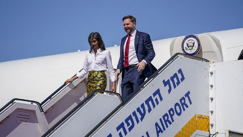 US vice president J D Vance arriving in Israel