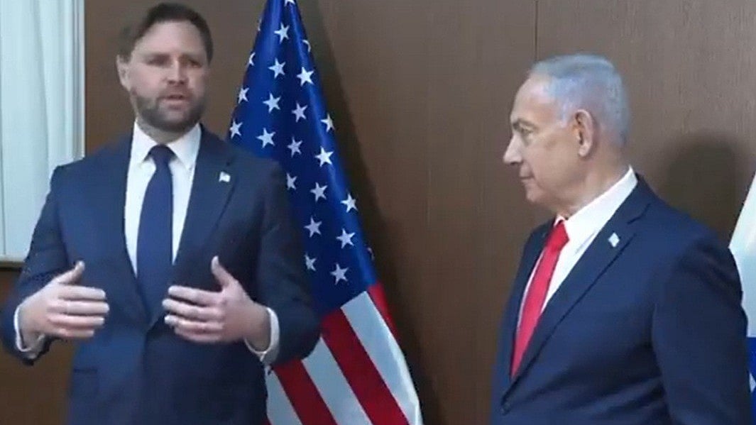 J.D. Vance with Israeli Prime Minister Benjamin Netanyahu.