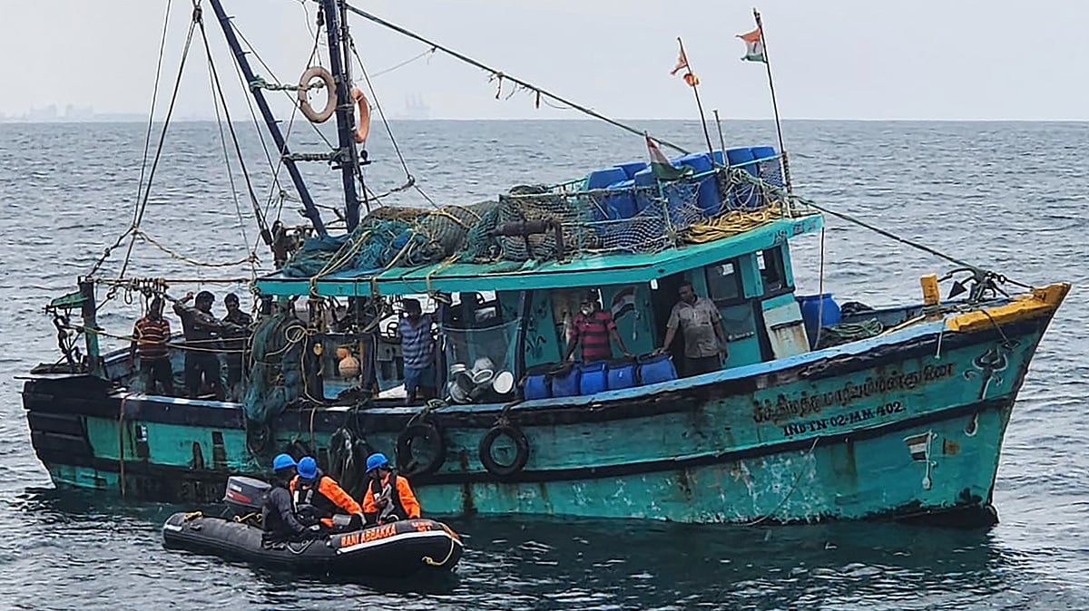 Indian Coast Guard reaches out to fishermen, asking them to return to the shores.