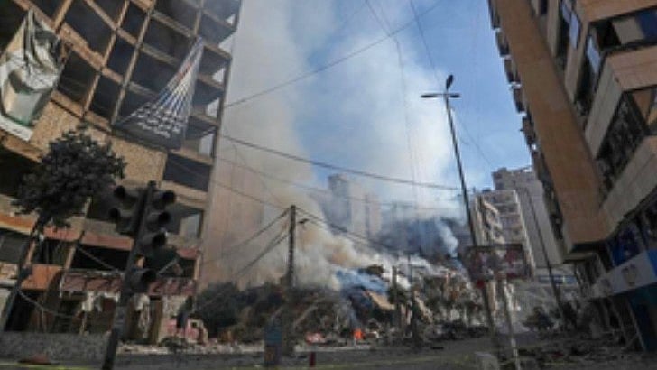 An Israeli airstrike in southern Lebanon.