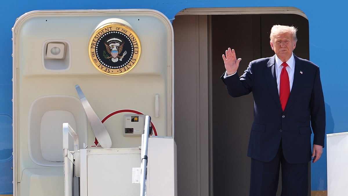 Donald Trump arrives in Kuala Lumpur on 26 October.