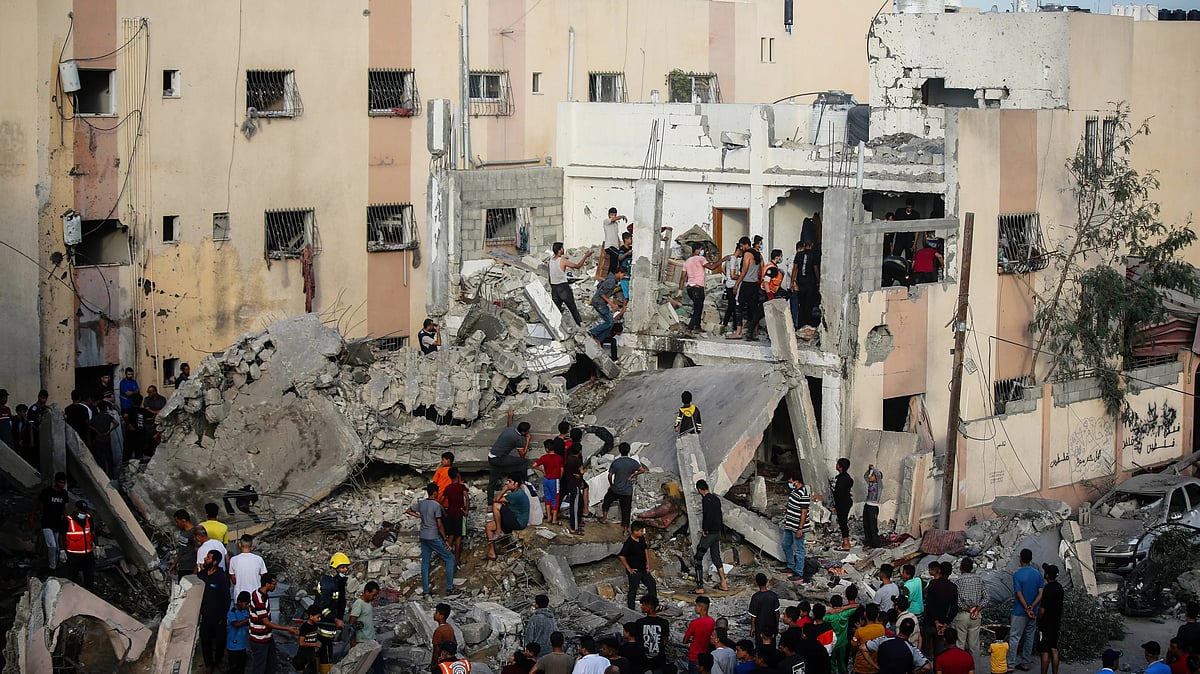 Efforts to retrieve the bodies faced challenges because of the massive destruction in Gaza (Getty)