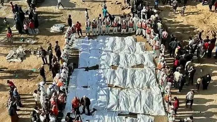 Israel hands over 45 Palestinian bodies as Hamas returns remains of three hostages under truce