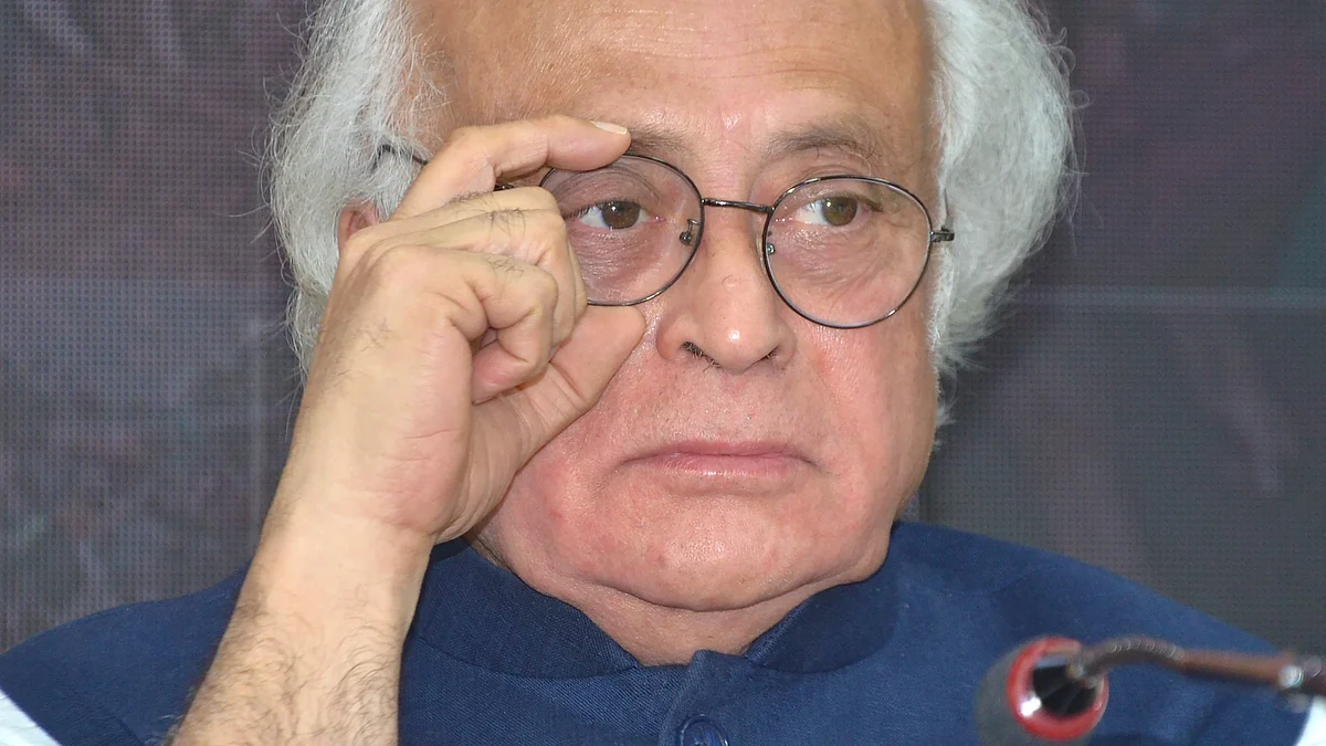 Jairam Ramesh during a press conference in Patna.
