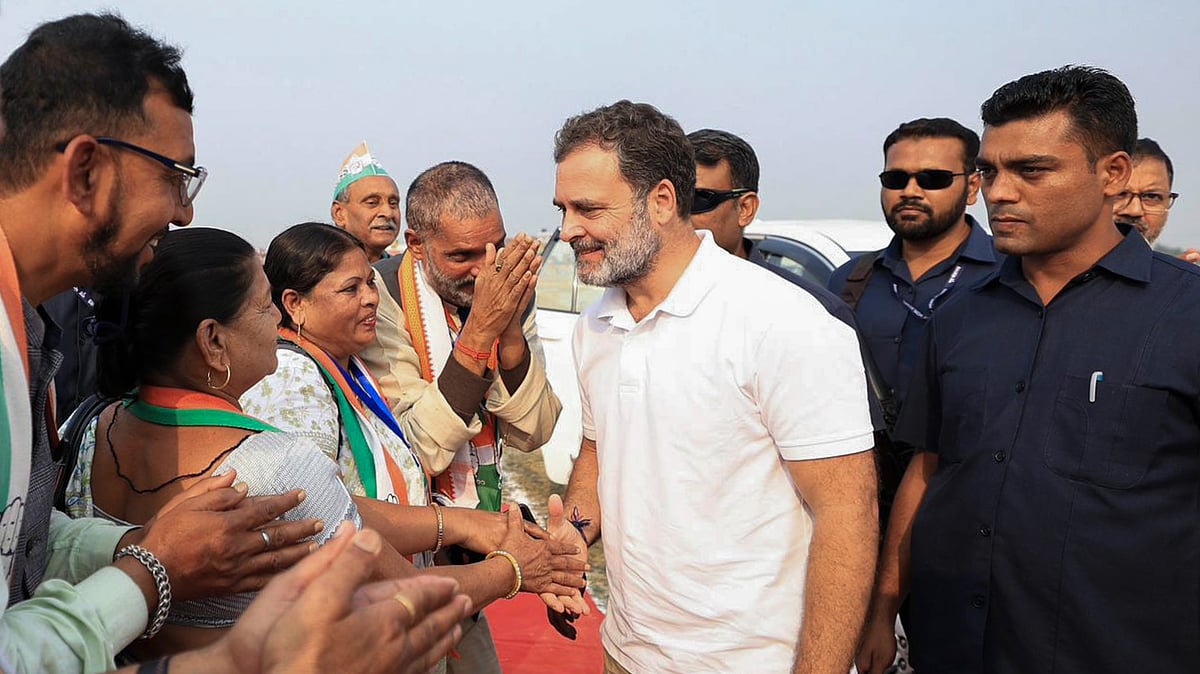 Rahul Gandhi meeting supporters during campaign.