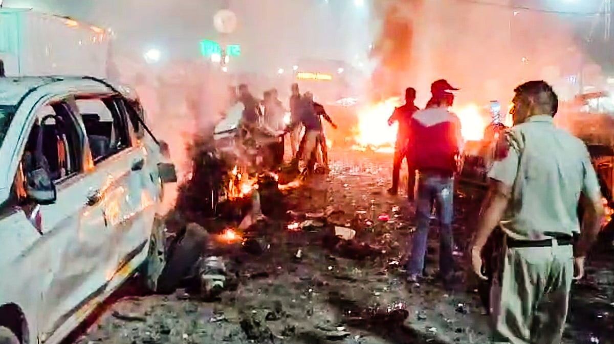 The aftermath of the massive explosion.