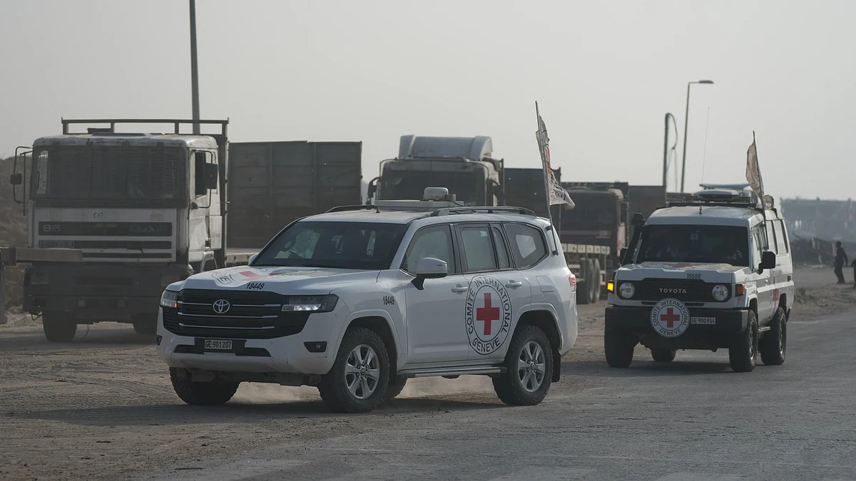 Red Cross convoy carries remains of Israeli soldier held in Gaza since 2014, says Hamas.