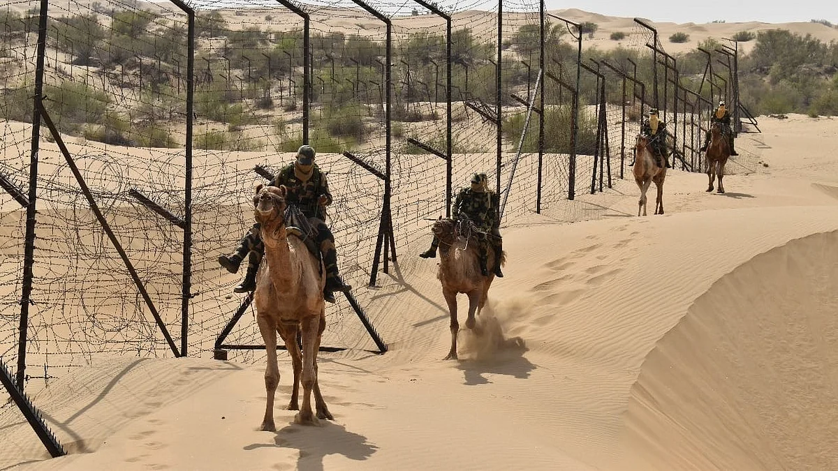Army patrols the India-Pakistan border in Rajasthan.