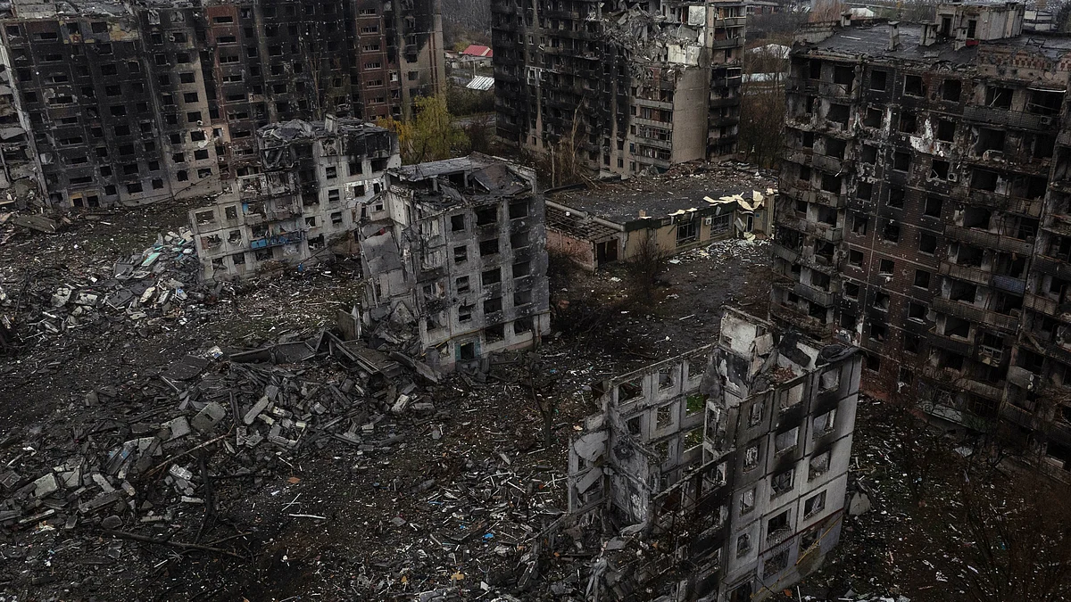 Ruins of Kostyantynivka, the site of heavy battles with Russian troops in Donetsk.