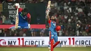 K.L. Rahul celebrates one of his innings for Delhi Capitals in last IPL.
