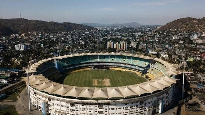 A bird's eye view of the new Barsapara Stadium in Guwahati