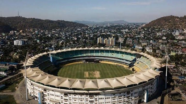 A bird's eye view of the new Barsapara Stadium in Guwahati