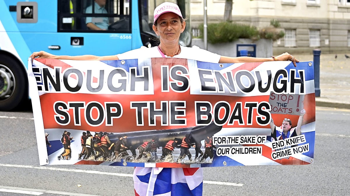 A protest against illegal immigrants in Kent, UK