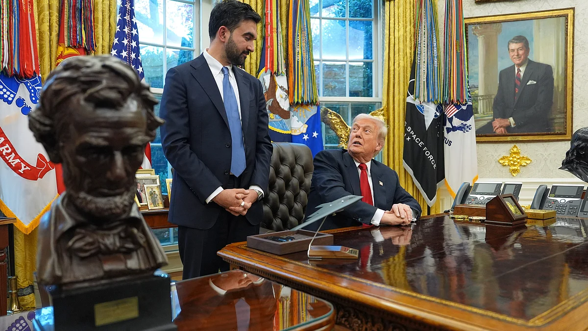 Donald Trump with Zohran Mamdani at the Oval Office