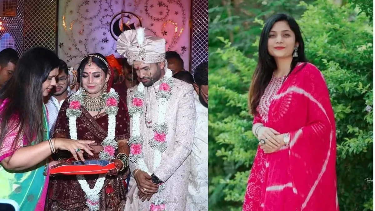 The Dr Gauri Palve (right) and a picture from her wedding with Anant Garje.