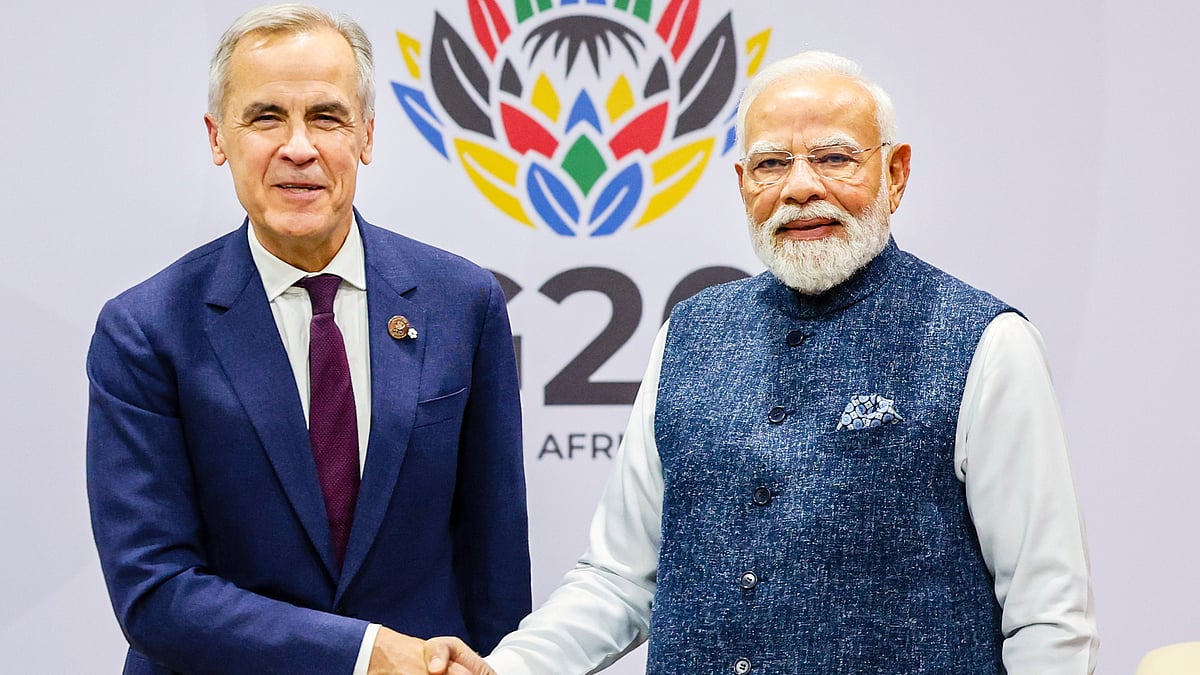 PM Narendra Modi with his Canadian counterpart Mark Carney at the G20 summit, Johannesburg