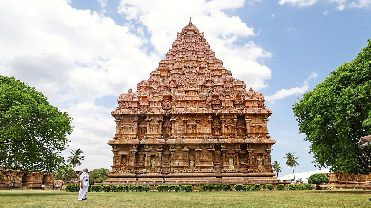 PM Modi at Gangaikonda Cholapuram temple in Ariyalur, Tamil Nadu