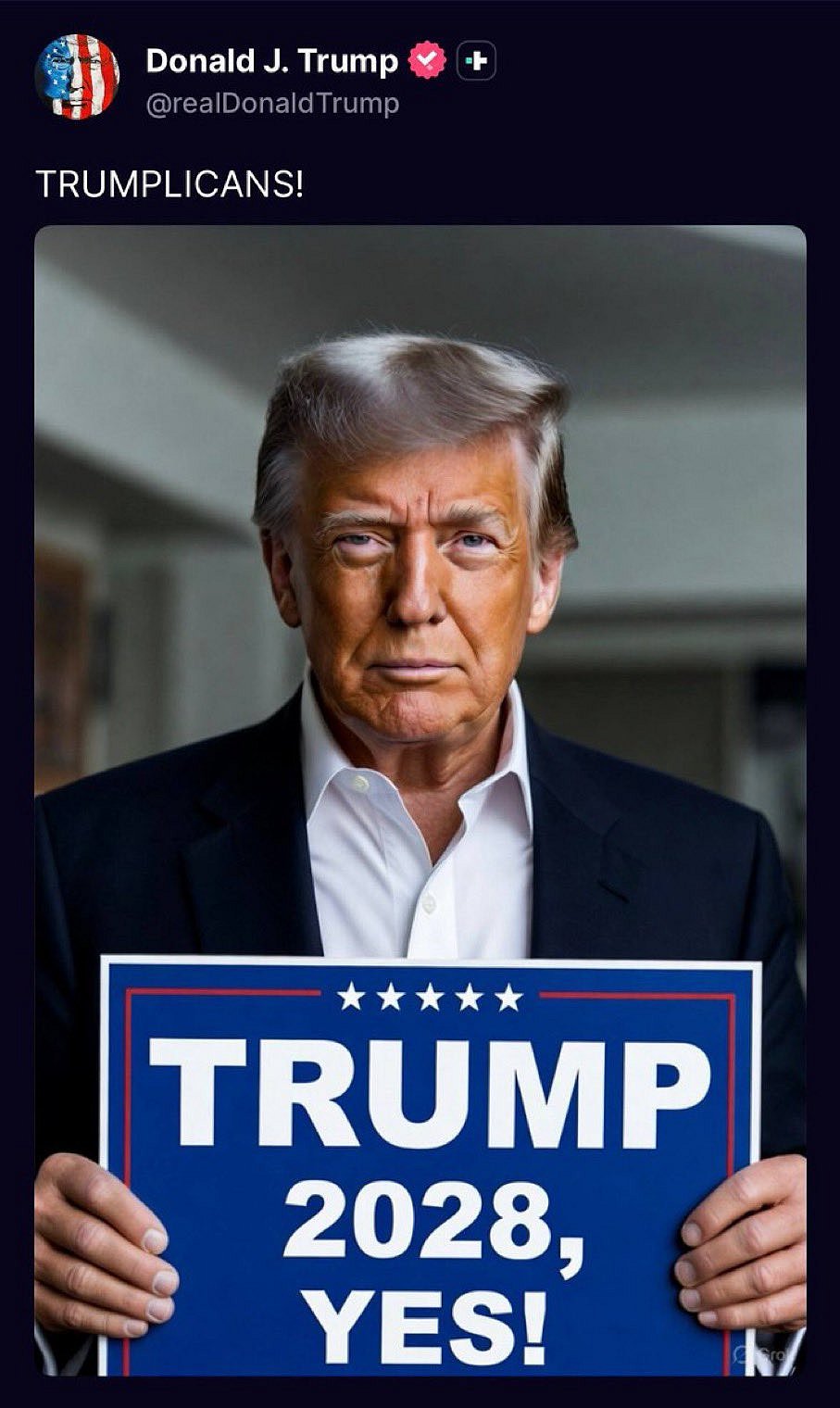 The AI generated image by Donald Trump