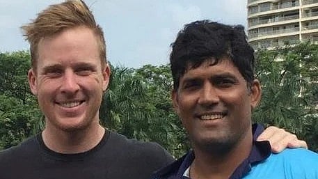 Simon Harmer (left) with Umesh Patwal during one of their collaborative sessions