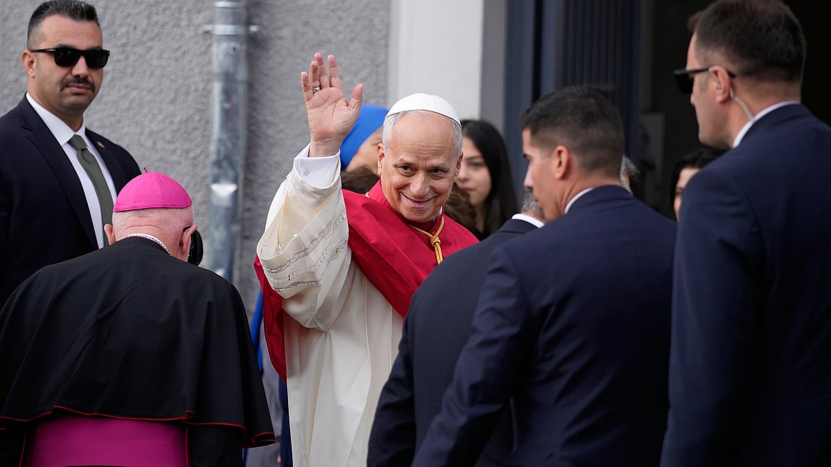 Pope Leo XIV arrives at Istanbul’s Cathedral of the Holy Spirit.