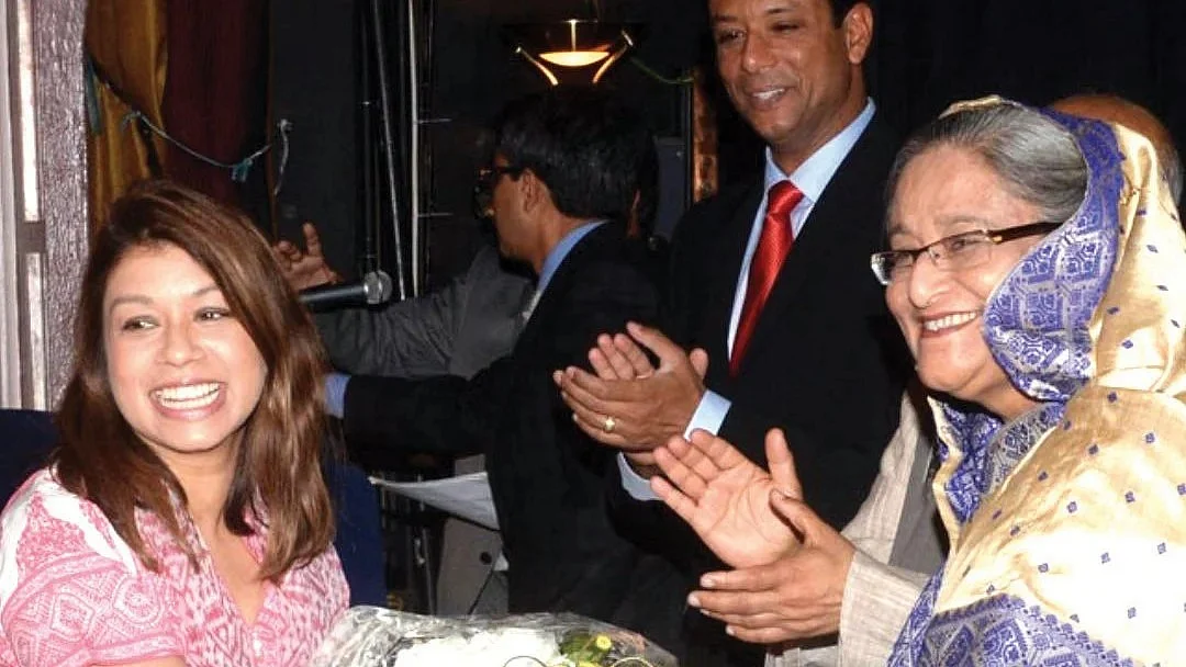 Deposed Bangladesh PM Sheikh Hasina with her niece Tulip Siddiq.