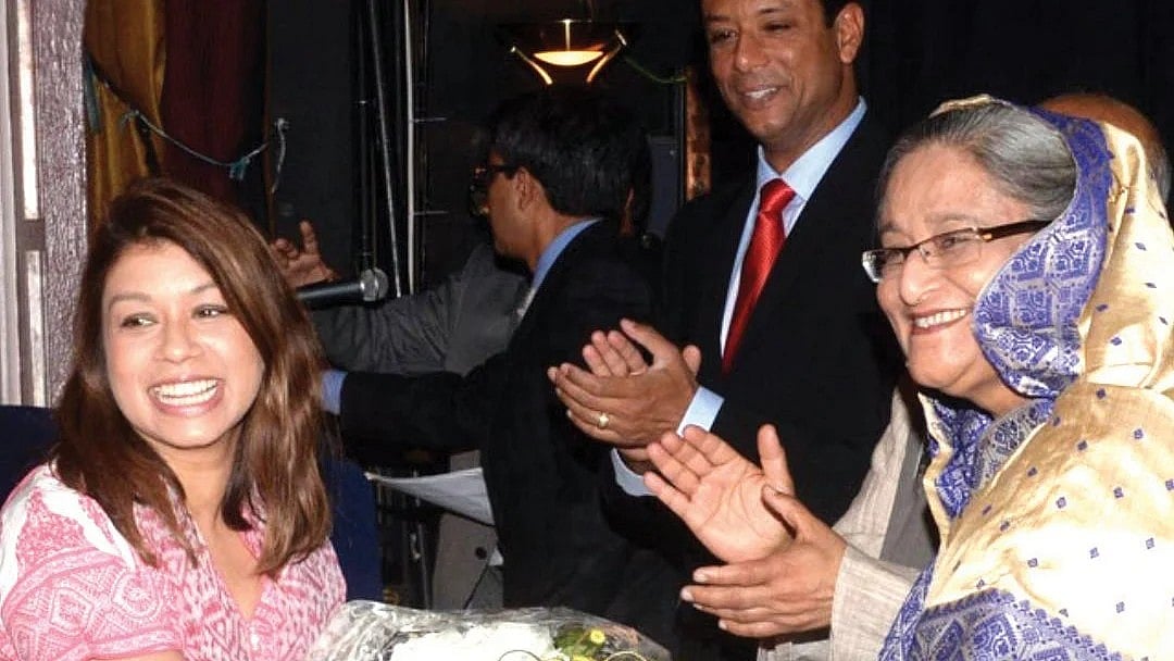 Deposed Bangladesh PM Sheikh Hasina with her niece Tulip Siddiq.