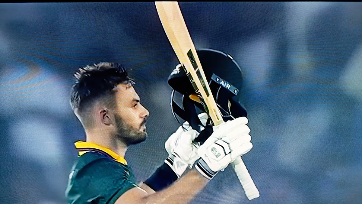 Aiden Markram after his century (live screengrab)