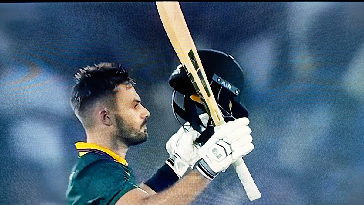 Aiden Markram after his century (live screengrab)