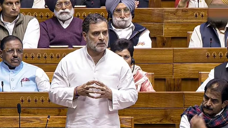 Rahul Gandhi in the Lok Sabha on 9 Dec