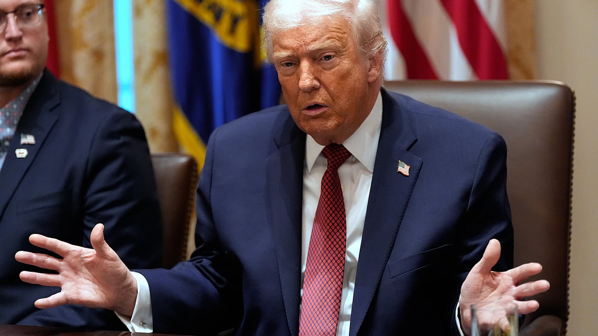 Donald Trump speaks during a farm subsidies meeting at White House on 8 December.