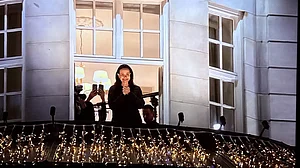 Machado, 58, waved to cheering supporters from a hotel balcony before stepping out to greet them