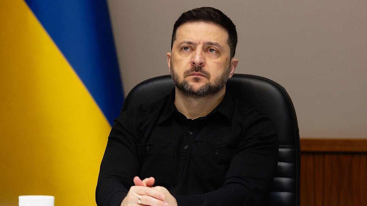 Volodymyr Zelenskyy at a meeting with a US delegation