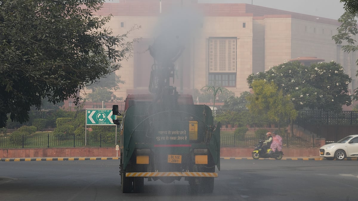 File photo of an anti-smog gun being deployed in Delhi