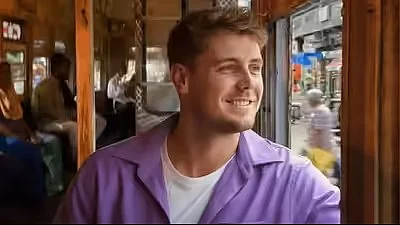 Cameron Green in a KKR creative of taking a tram ride of Kolkata