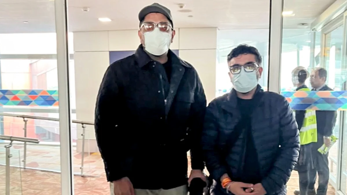Gaurav and Saurabh Luthra after their arrival at Delhi airport on 16 December. (Photo: PTI)