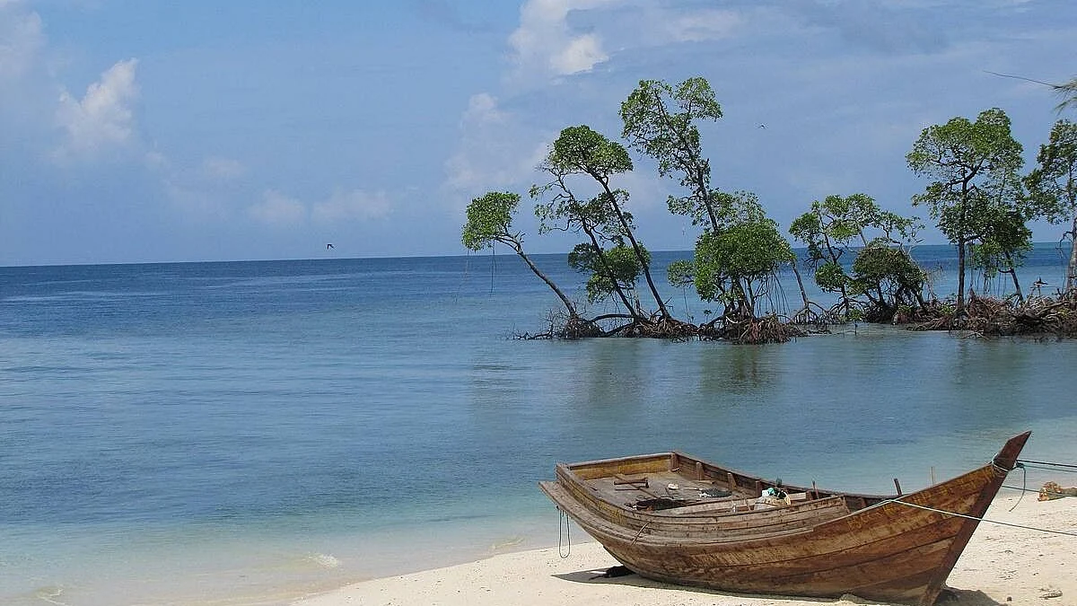 Andaman and Nicobar Islands together cover a total land area of nearly 8,249 square kilometres.