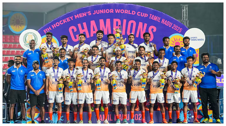 The Junior India hockey team after their bronze finish last week