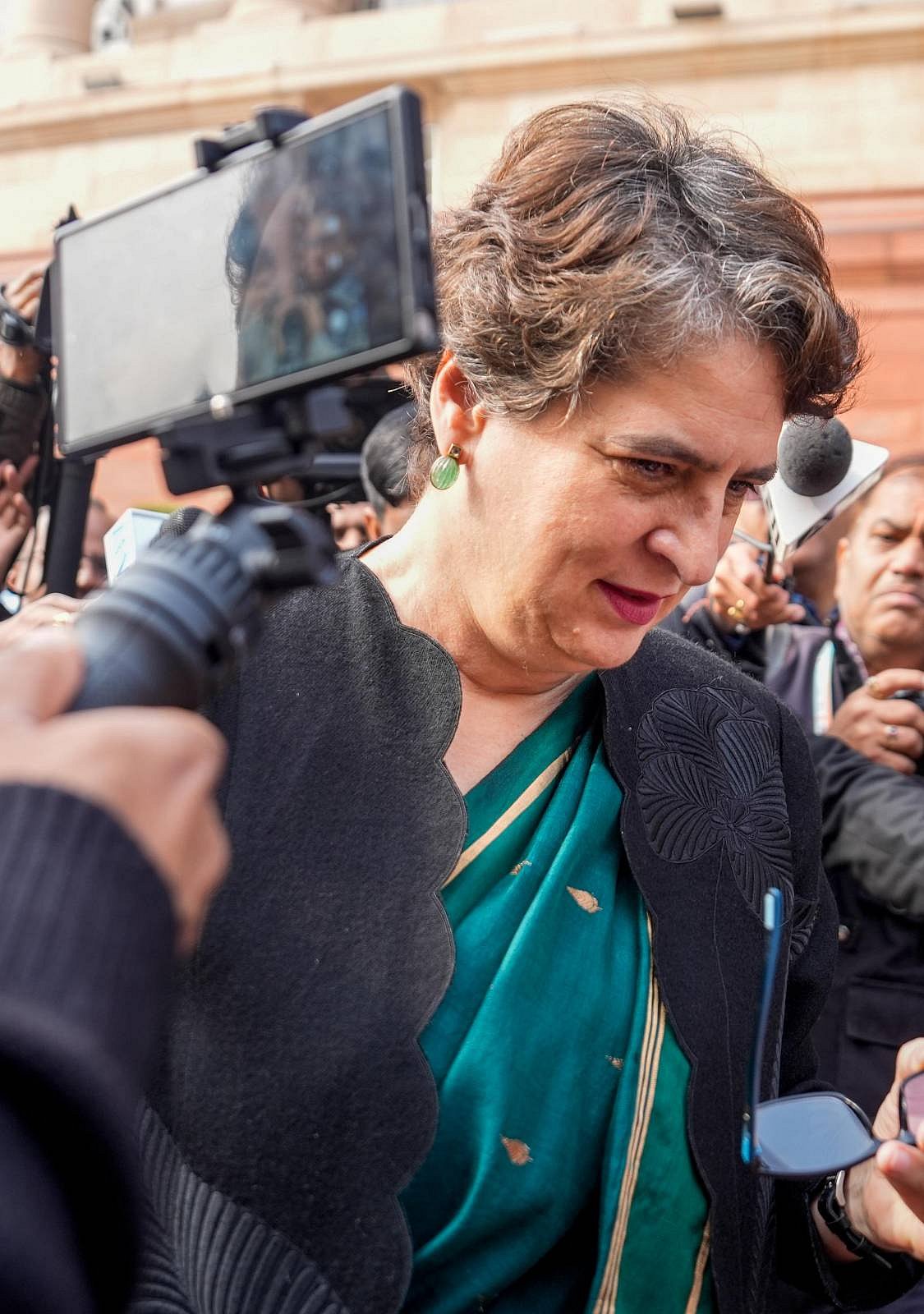 Priyanka Gandhi outside Parliament