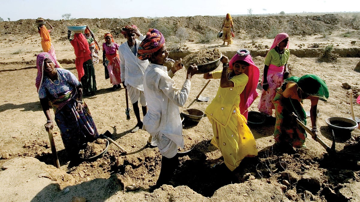 At a MNREGA work site in Nayagaon, Jaipur.