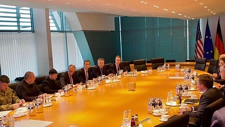 Ukraine’s chief peace negotiator Rustem Umerov and others at work