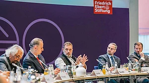 Rahul Gandhi engages with German think tanks in Germany.