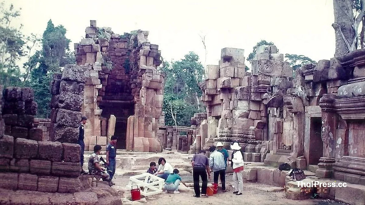 A damaged historical site in Thailand.