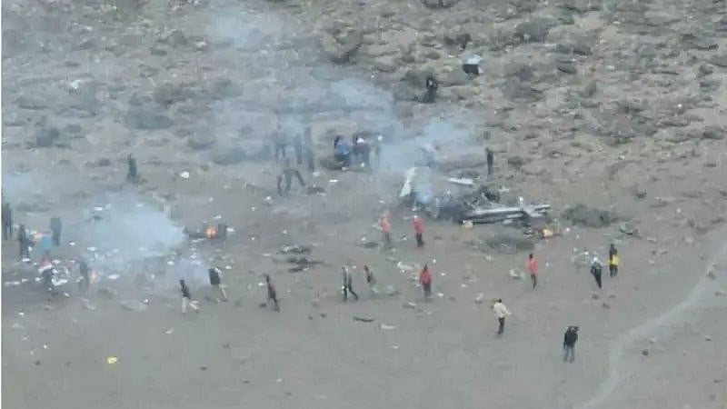 The helicopter crash site