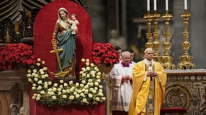 Pope Leo XIV celebrates the Christmas Eve mass in St. Peter's Basilica. (Photo: AP/PTI)
