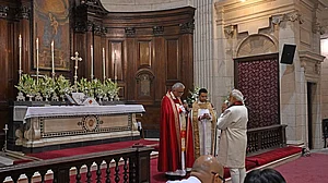 Prime Minister Narendra Modi at a cathedral in Delhi