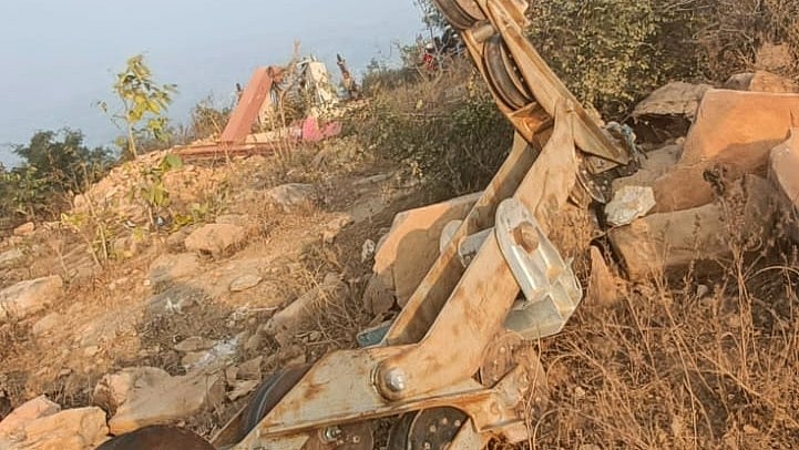 Part of the collapsed ropeway